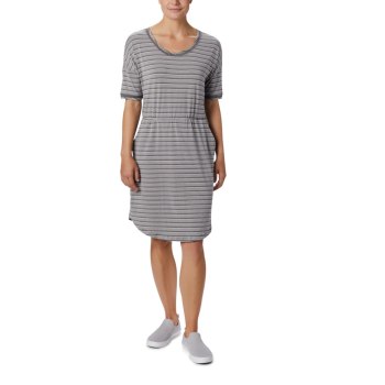 Columbia PFG Slack Water Knit, Vestidos Grises Rayas Para Mujer | 325468-TQI